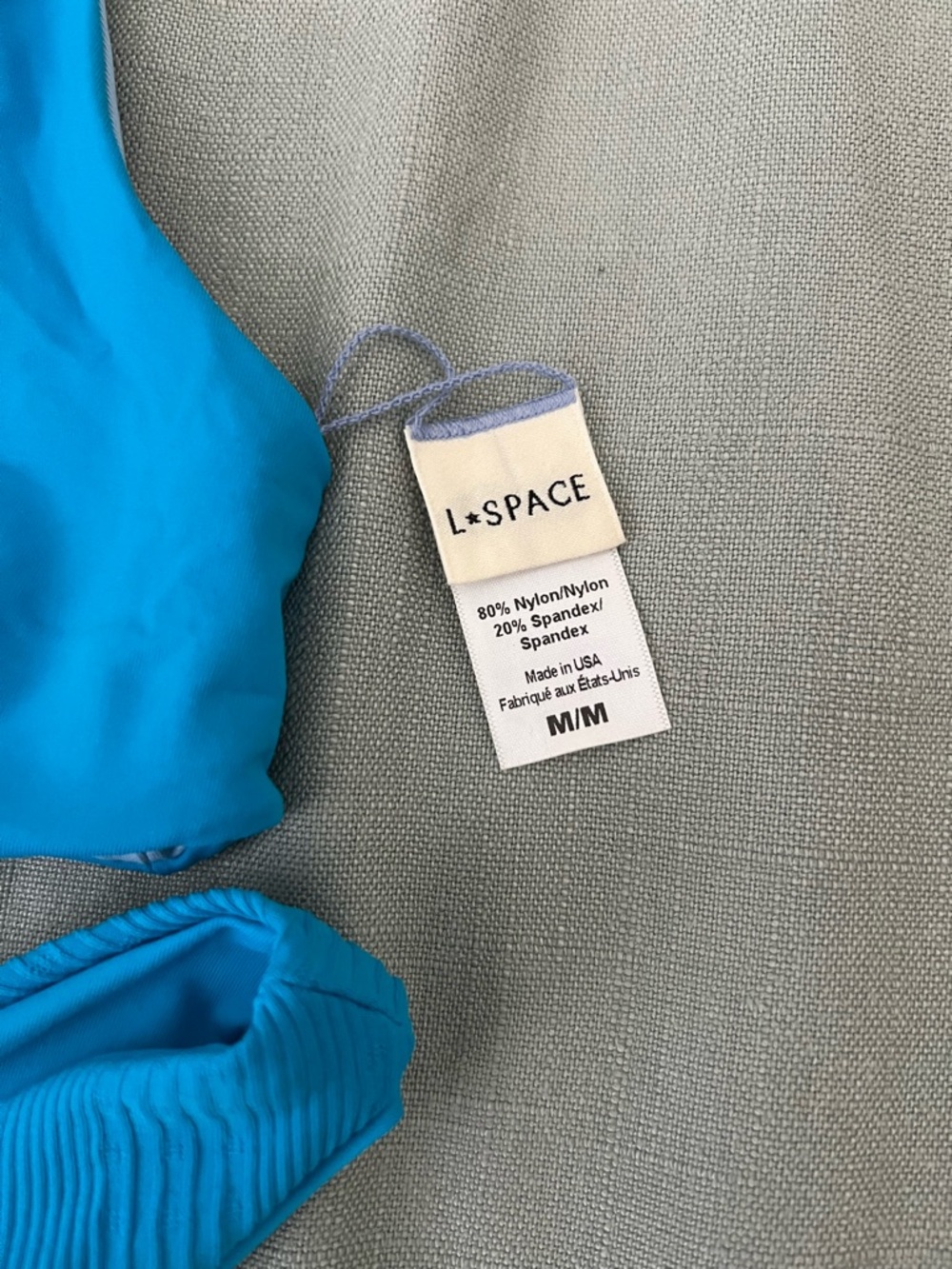 L*Space Blue Ribbed Bikini Set - Picture 2 of 3